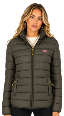 Imagen del producto de Geographical Norway. Chaqueta acolchada para mujer, color verde oliva, talla 2XL (modelo WY4205F/GN-KAKI)