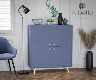 Produktbild von Albello Kommode Selly Kommode für das Schlafzimmer Kommode für das Wohnzimmer Blau 100x112x41 cm