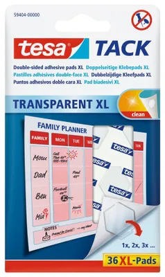 Zdjęcie produktu dla Tesa - Arkusze samoprzylepne transparentne XL, 36 sztuk | Opakowanie zawierające 36 sztuk | 20 sztuk w opakowaniu