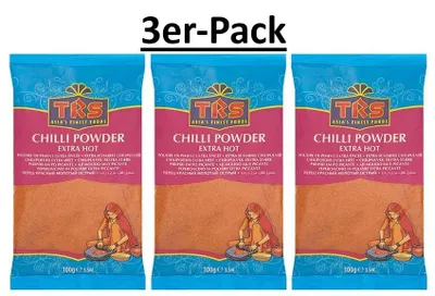 Produktbild von 3er-Pack TRS Chilipulver Extra Scharf 100g