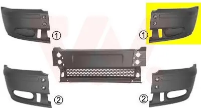 Produktbild von VAN WEZEL Stoßstange Stoßfänger vorne Links Vorne Links für FORD TRANSIT Bus (FD, FB, FS, FZ, FC) Schwarz 1898563