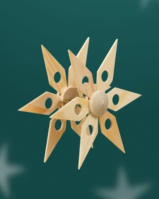 Imagen del producto de Adornos navideños. Estrella decorativa. Dimensiones: 8 x 3,5 x 8 cm. Nuevo