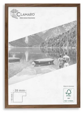 Produktbild von Bilderrahmen Nussbaum Collage20 nach Maß Holz M2016, Größe:60x43