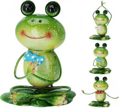 Produktbild von Metall-Yoga-Frosch 14,5 x 11,5 x 17,5 cm