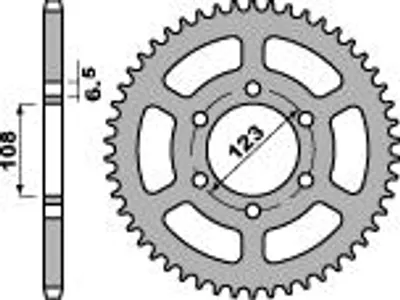 Immagine prodotto di Pignone posteriore Derbi GPR 125 2004-2013, catena 428, tipo: 4539 48F