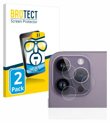A product shot showing the packaging for screen protectors and a close-up of the product applied to a phone's camera.