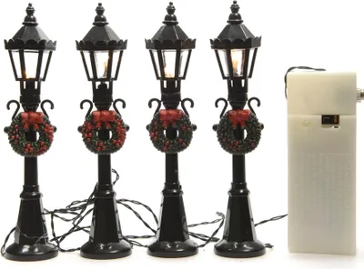 Obrázek produktu pro Sada 4 luceren pro vánoční scény ø2,5x12cm 4 LED diody