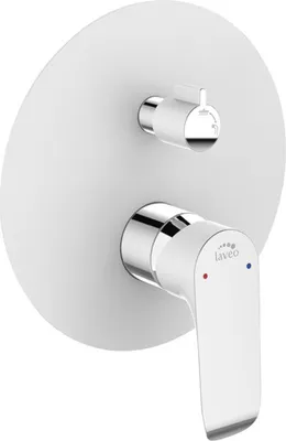 Zdjęcie produktu dla Bateria natryskowa podtynkowa Laveo Alea chrom/biała z przełącznikiem BLE_60PD - trwała, ceramiczna, jednouchwytowa, montaż ścienny