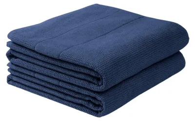 Produktbild von SCHIESSER Duschtuchset Turin | Einfarbig | 2-teilig | 100% Baumwolle | Flauschig & Saugstark | 70x140 cm | Dunkelblau