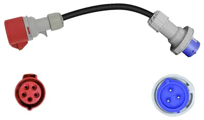 Image de Chargeur portable, courant 32 A, indice de protection IP65, prise CEE rouge 32 A vers 32 A