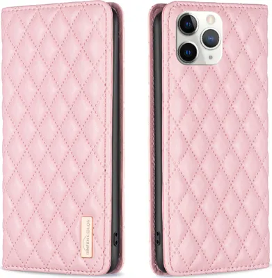 Obrázek produktu pro elegantní kožené pouzdro typu kniha s flipem a stojánkem pro iPhone 11 Pro Max, růžové