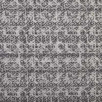 Canvas-Stoff, 100% Baumwolle, 100x280 cm, geometrisch, schwarz