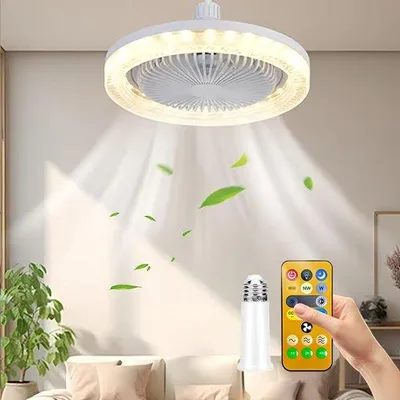 Zdjęcie produktu dla Cichy wentylator sufitowy z oświetleniem i pilotem, z funkcją aromaterapii