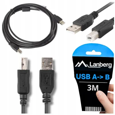 Produktbild von Lanberg USB A auf B Kabel Drucker 2.0 3m Schwarz