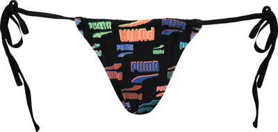 Produktbild von Puma - "Tanga" Bikinihöschen für Damen, Seitlich gebunden PP15796 (XS) (Schwarz)
