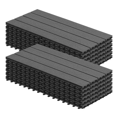 Produktbild von WOLTU Sada 12 WPC terasových dlaždíc Wood-look 30x60cm, dlaždicová podlaha Click Tile Flooring Grey