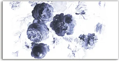 Produktbild von Coloray Canvas 100x50  Wandbild Leinwand Bilder Deko Vintage Wiese Blaue Blumen Kunst