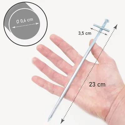 Imagen del producto de Estacas de acero galvanizado de 23 cm, paquete de 24 unidades, para terrenos rocosos