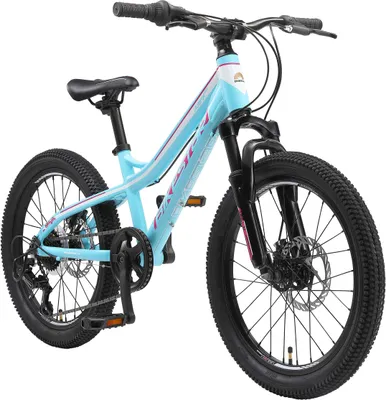 Produktbild von BIKESTAR Kinder Jugend Mountainbike 20 Zoll ab 6 - 7 Jahre | Hartail MTB Scheibenbremse Federgabel | Weiß Türkis
