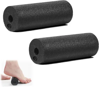 Produktbild von Faszienrolle Klein, 2 Stück Faszienrolle Fuß 15cm Selbstmassage Rolle Fitnessrolle Schwarz Massagerolle für Yoga Rücken Wirbelsäule Tiefengewebsmassage, für Fitness, Yoga, Fußmassage, Sport Erholung