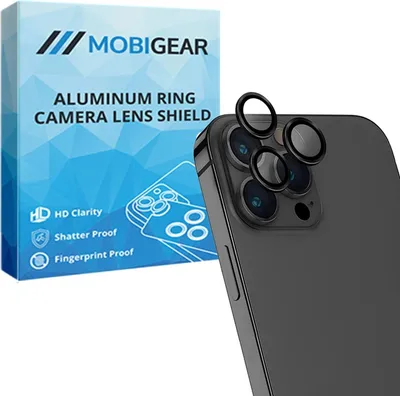Produktbild von Mobigear Single iPhone 13 Pro Panzerglas Gehärtetes Glas Kameralinsen Schutz - Hüllenfreundlich - Schwarz