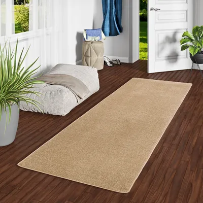 Produktbild von Hochflor Velours Läufer Teppich Luna Karamell, Größe:80x160 cm
