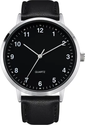 Imagen del producto de Reloj de pulsera para hombre, correa de cuero clásica, movimiento de cuarzo, fácil de leer, 1 unidad, ideal para el uso diario