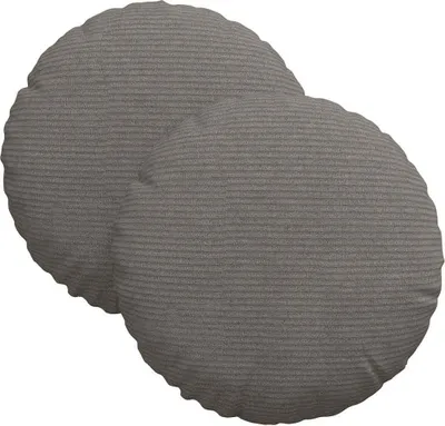 Zdjęcie produktu dla vidaXL Poduszki do siedzenia, 2 szt., jasnoszare, Ø 30 x 13 cm, tkanina sztruksowa