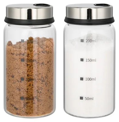 Productafbeelding van aiface kruidenpotten met schroefdeksel, 2 stuks, kruidenpotten van borosilicaatglas, 200