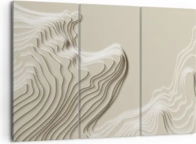 Produktbild von Bild auf Leinwand - Leinwandbild - 3 Teile - Dreidimensional cremig strukturell - 105x70cm - Wand Bild - Wanddeko - Wandbilder - Leinwanddruck - Bilder - Wanddekoration - Leinwand bilder CE105x70-4648