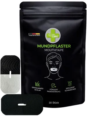 Produktbild von LisaCare Pflaster - Mouth Tape - Mundaufkleber für Nasenatmung - Schwarz - 30 Stück - Schlaf Tape - Schlafpflaster - Mund-Pflaster