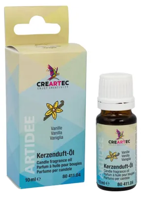 Produktbild von CREARTEC Kerzenduftöl - Vanille - 10ml - für alle Wachse (Paraffin, Soja oder Bienenwachs) - intensiv und langlebig