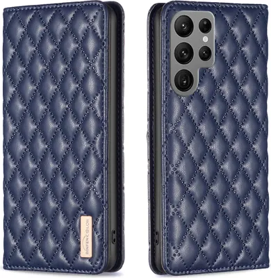 Produktbild von Galaxy S23 Ultra Hülle, Elegant Bookstyle Flip Leder Kartenfächer Schutzhülle mit Ständer für Samsung Galaxy S23 Ultra Blau