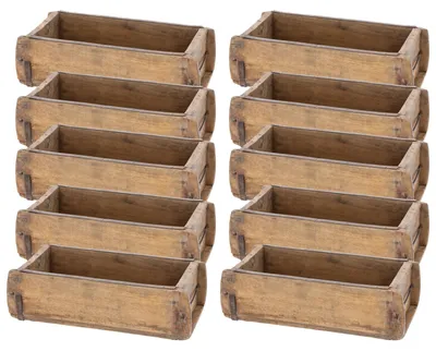 Produktbild von Novaliv 10x Holzkiste Vintage 30 x 15 x 10 cm Alte Ziegelform Holz EIN KAMMER Allzweckkiste aus recyceltem Altholz Jede Form EIN Unikat - Geschenkkiste