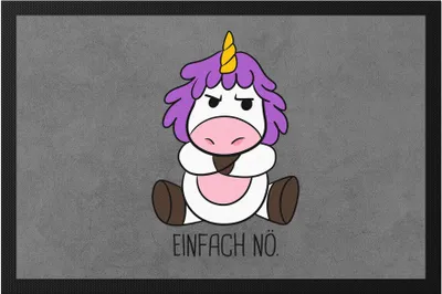 Produktbild von Einfach Nö   Lustig Einhorn unhöflich Spruch Geschenk Kollege Kollegin Fußmatte