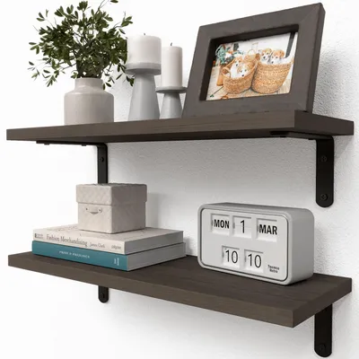 Productafbeelding van Omgoods - Set van 2 Rustieke Wandplanken voor Stijlvolle Opberging