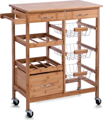 Produktbild von Zeller Küchenrollwagen m. Holztop, Holz
