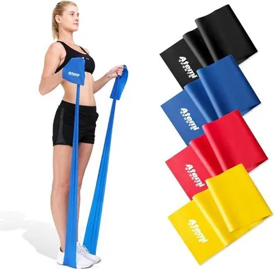 Produktbild von Fitnessbanden set 1,2 m/2 m, weerstandsband für Frauen und Männer, fysiotherapie und Fitness, lange Oefenbänder