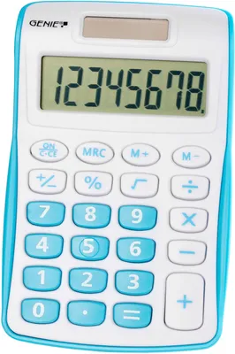 Obrázek produktu pro Genie 120 B - Kapesní kalkulačka - 8 číslic - 1 řádek - Baterie/Solar - Modrá - Bílá