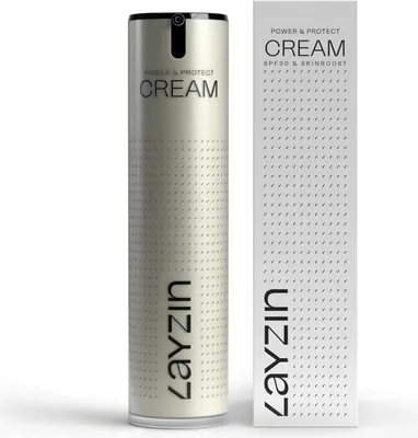 Produktbild von LAYZIN Power & Protect - Faltenreduzierende Hyaluron Gesichtspflege mit LSF 30 - Feuchtigkeitsspendende Anti-Aging Creme - Sonnenschutz mit Pentavitin