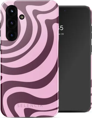 Image de Selencia Vivid Backcover pour le Samsung Galaxy S25 Plus - Wavy Swirl Pink Plum
