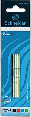 Produktbild von Schneider 50-77200 Schneider Kugelschreiber-Minen 56, für Vierfach-Kugelschreiber, bunt, 5-teilig (1 Set)