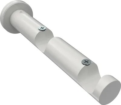 Produktbild von Interdeco Träger mit Abstand 7,5/14,5 cm / Wandhalterung für Gardinenstangen 20 mm Ø, 2-läufig Weiß, Typ Platon