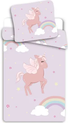 Produktbild von Einhorn Cloudy Pink Bettwäsche-Set 140×200/70×90 cm