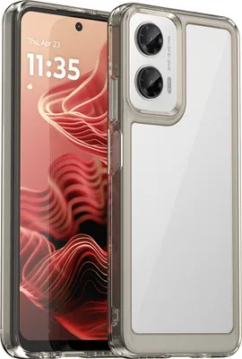 Immagine prodotto di Custodia per Motorola Moto G35 trasparente, antiurto TPU silicone custodia protettiva grigio titanio