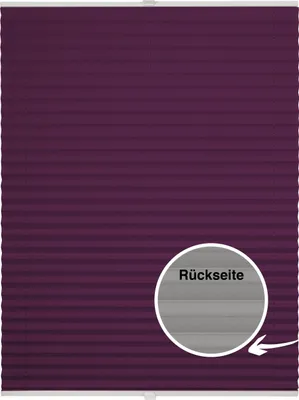Produktbild von Thermo-Plissee auf Maß für Fenster zum Anschrauben in Glasleiste Farbe: Lila, Größe: B): 121-130 cm, H): 151-200 cm