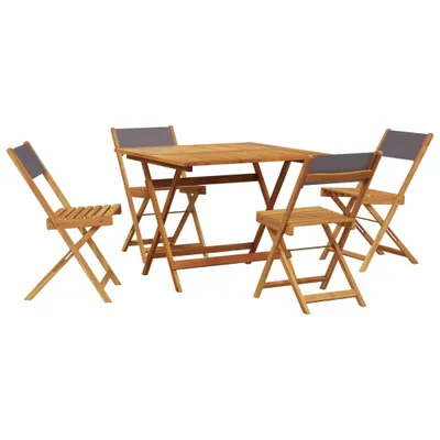 Immagine prodotto di vidaXL Set da pranzo da giardino 5 pezzi in tessuto e legno massiccio antracite