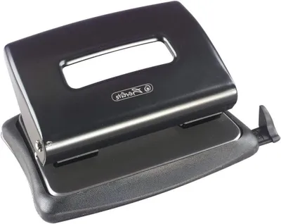 Productafbeelding van Perforator Metaal - Papierperforator - Papier Verwerken - Verstelbare Aanslagrail - 16 mm - Zwart
