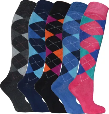 Produktbild von Frostfighter Winter - Reitstrümpfe Damen Thermokniestrümpfe, Winter (4-Paar) fusselfreies Innenfutter, Vollfrottee Innenfutter, Thermo, Skistrümpfe, Karo