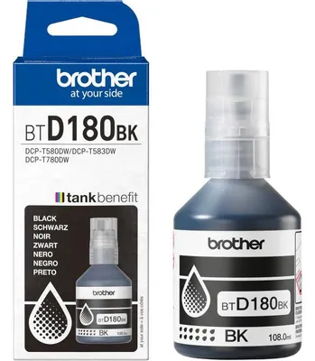 Produktbild von Brother BTD180BK, Original, Schwarz, Brother, DCP-T580DW, DCP-T583DW, DCP-T780DW, 7500 Seiten, 1 Stück(e)